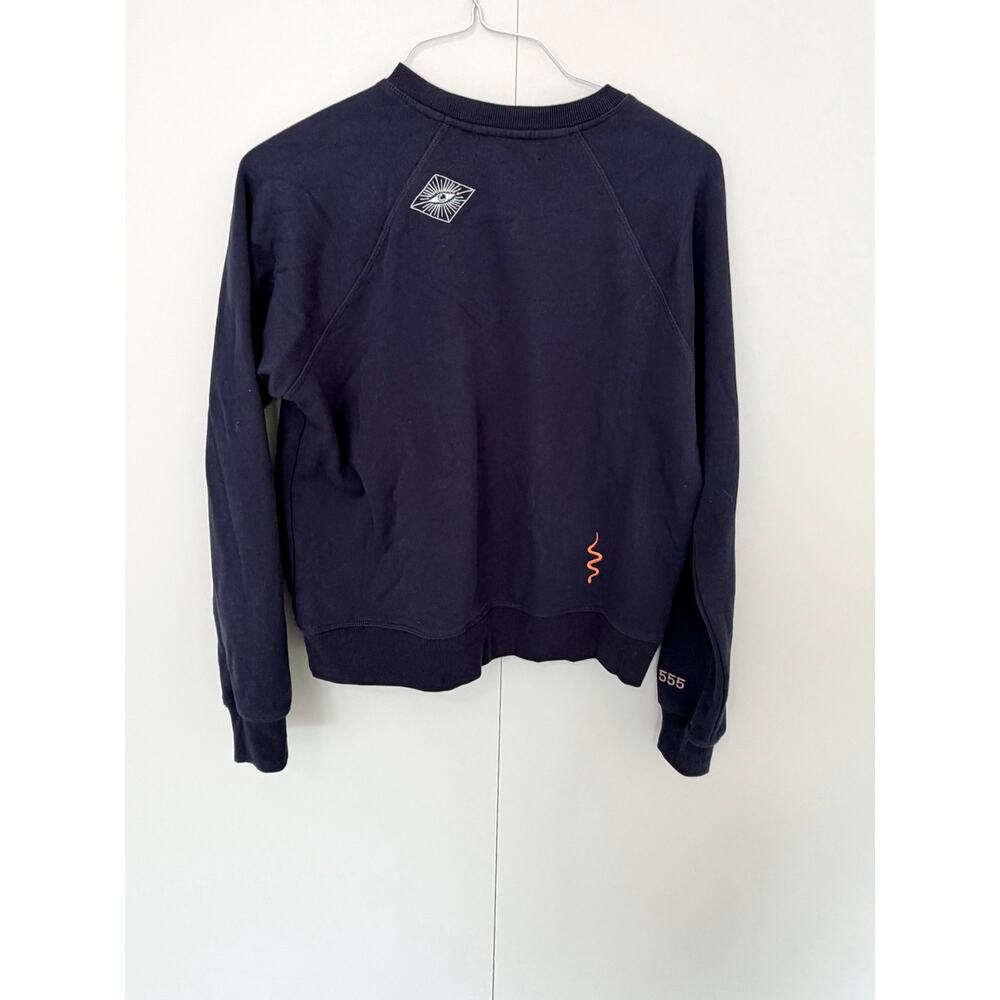 SPIRITUAL GANGSTER Mystical Forever Crewneck Sweatshirt Embroidered Navy - Picture 6 of 11